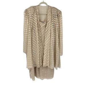 Patra Womens Dress Cardigan Set Size 24 Cream Gold Mother of Bride Modest Church